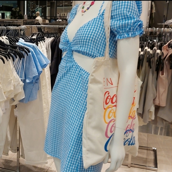 Blue plaid or gingham dress - Picture 1 of 3